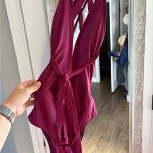SHEIN Burgundy One Piece Swimsuit